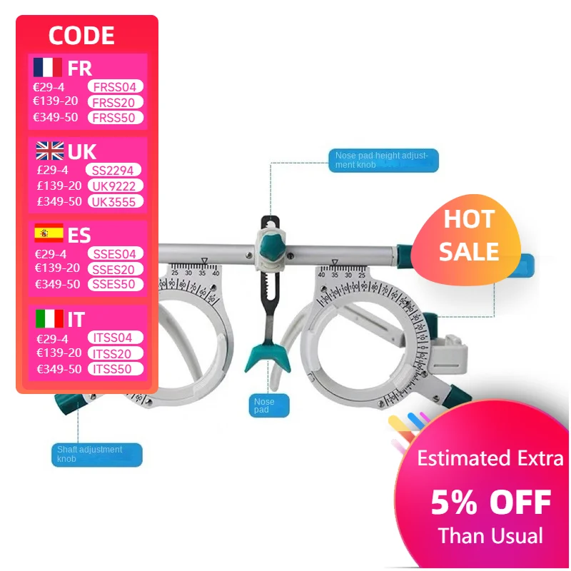 Adjustable Frame Universal Optical Instrument International Test Frame 5 Card Slot Ophthalmic Test Frame