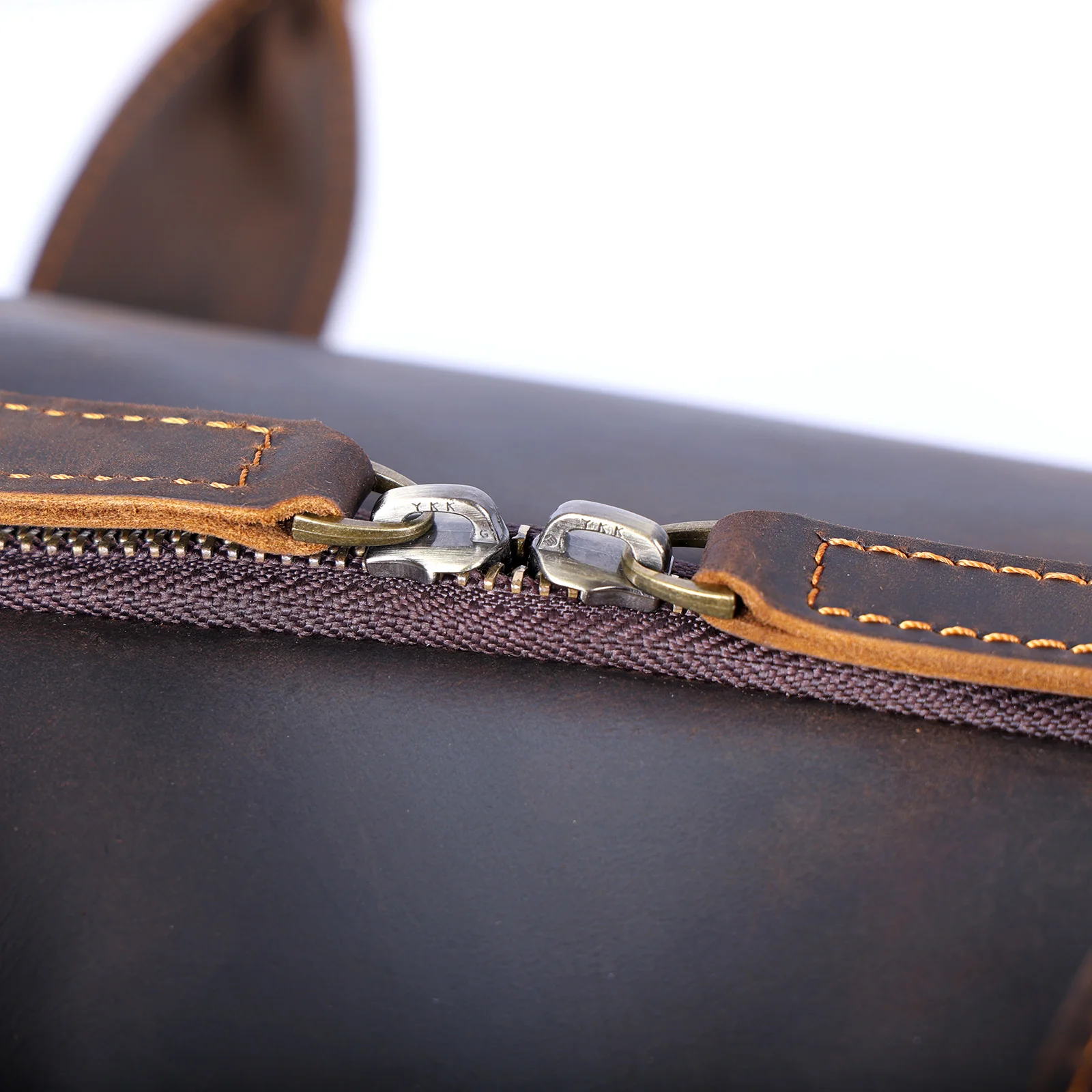 S.WORKER Vintage Echtleder-Reisetasche Crazy Horse Rindsleder-Reisetasche Herren-Weekender-Tasche Sporttasche Handgepäck – Detail 12