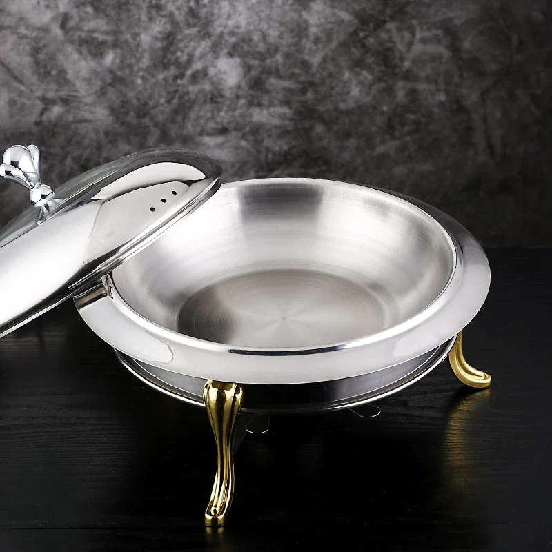 Golden stainless steel alcohol stove household commercial Removable small chafing dish solid fuel boiler small cooking hot pots