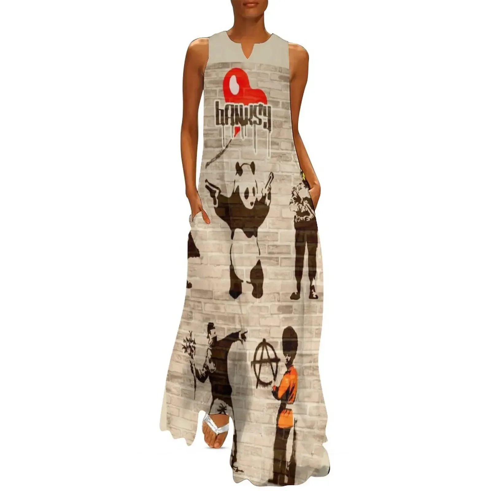 

Love Banksy Sticker Long Dress summer outfits for women 2025 dresses for woman african dresses for woman Dress