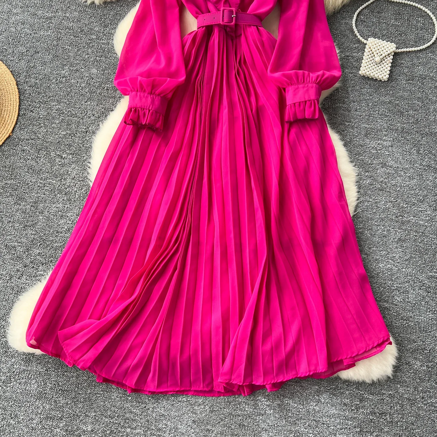 sweet Edible Tree Fungus Dress Lantern Sleeve Beach Vacation Women Korean Fashion Summer chiffon dresses