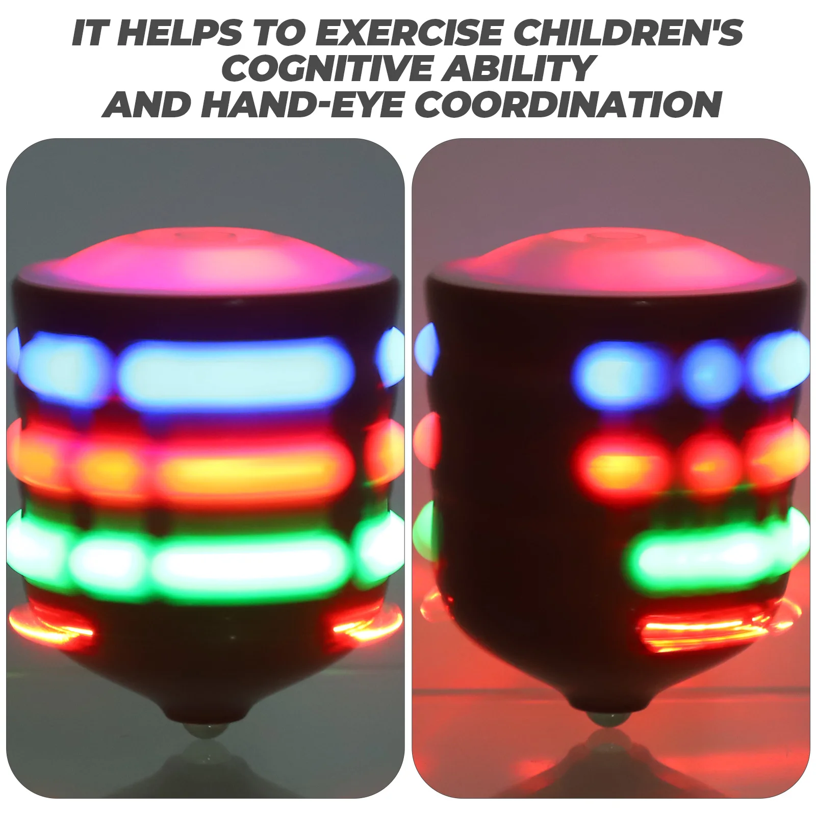 

2 Pcs Flash Electric Gyro Music Toys Kids Gyros Eucational Flashing Top Stress Reliever Child