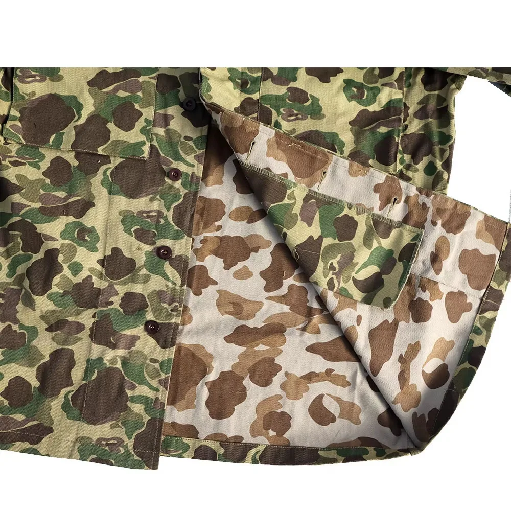 WW2 US Soldat Uniform Entenjagd Doppelseitiger Camo Mantel HBT Soldat Vintage Soldat Uniform Vintage Tarnjacke – Detail 13