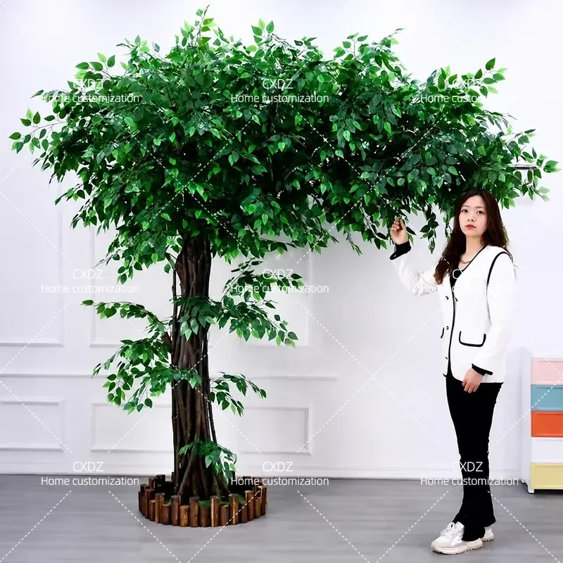 Large Artificial Banyan Tree Fake Wishing Tree Bionic Green Plant Decoration for Hotel Indoor Outdoor Landscaping Wedding