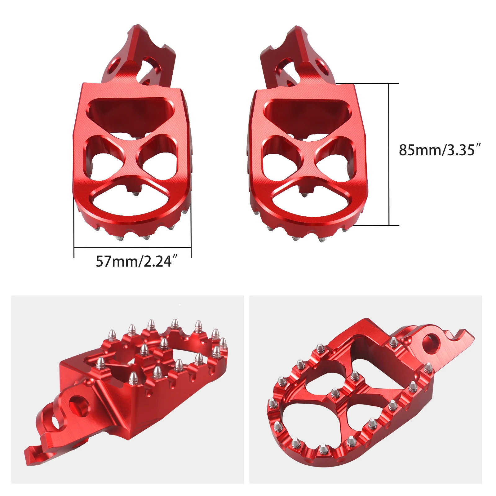 NICECNC Motorcycle 57mm Wide Foot Peg Footrest Pedal For Honda CRF450R 2002-2020 CR 125R 250R CRF 150 250 450 R X RX RALLY 1000L