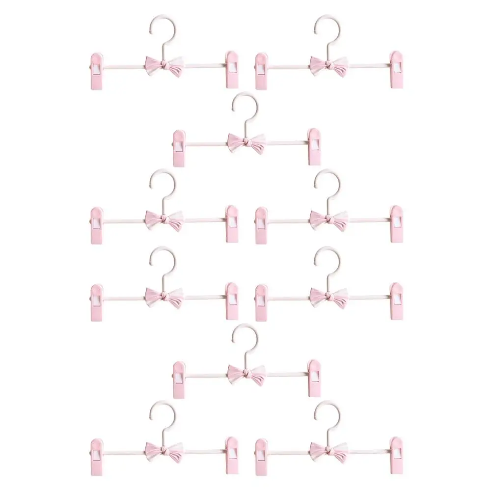 

10 Pcs Non slip Child Skirt Hangers Clip for Pants Plastic Stretchable Adjustable Clothes Rack Home Accessory