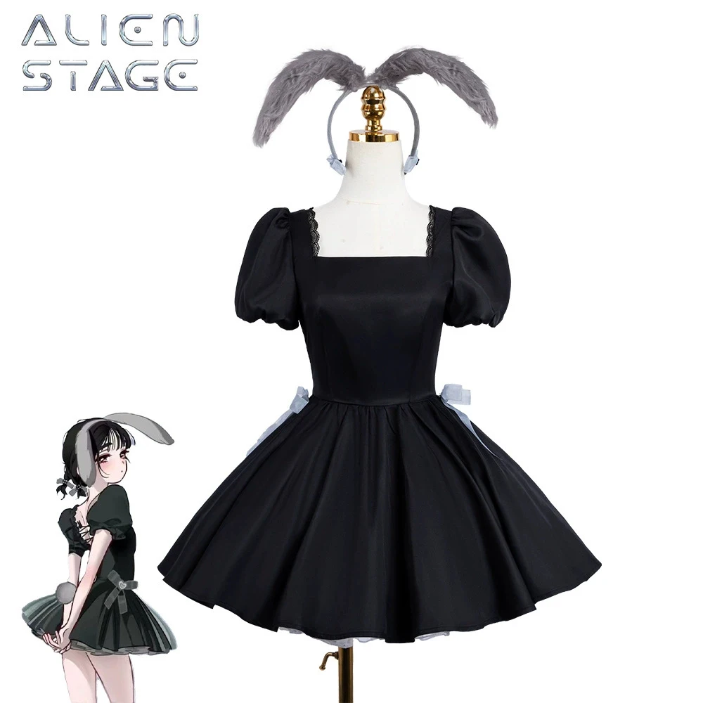 أنيمي الغريبة المرحلة سوا تأثيري حلي الأطفال الكبار لوليتا فستان أسود الأميرة المرحلة أرنب موحدة ملابس الهالوين