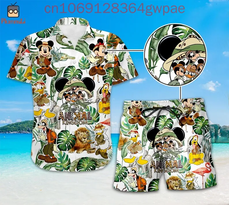 Disney Mickey And Friends Shirt Animal Kingdom Summer Button Up Men Women Hawaiian Shirt Land Vacation Shirt Family Trip Shirt