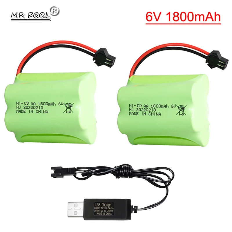 (SM Plug) Ni-CD 6v 1800mah Battery  For Remote control toys Cars Tanks Robots Boats Guns 5* AA 6v Rechargeable Battery Pack