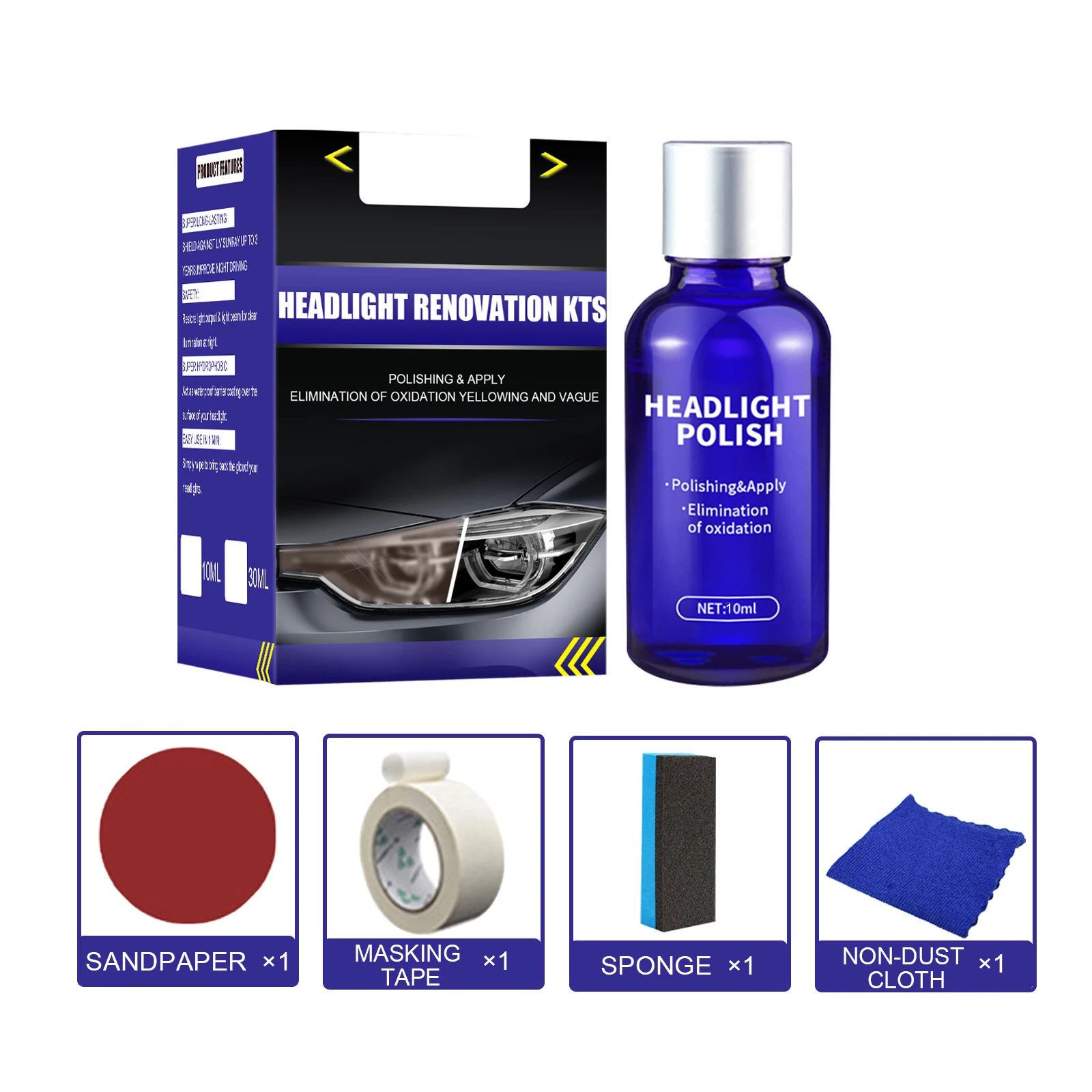 

1x Car 9H Headlight Cover Len Restorer Repair Liquid Polish Cleaner Super Hydrophobic Glass Coating Refurbishment Repair-agent