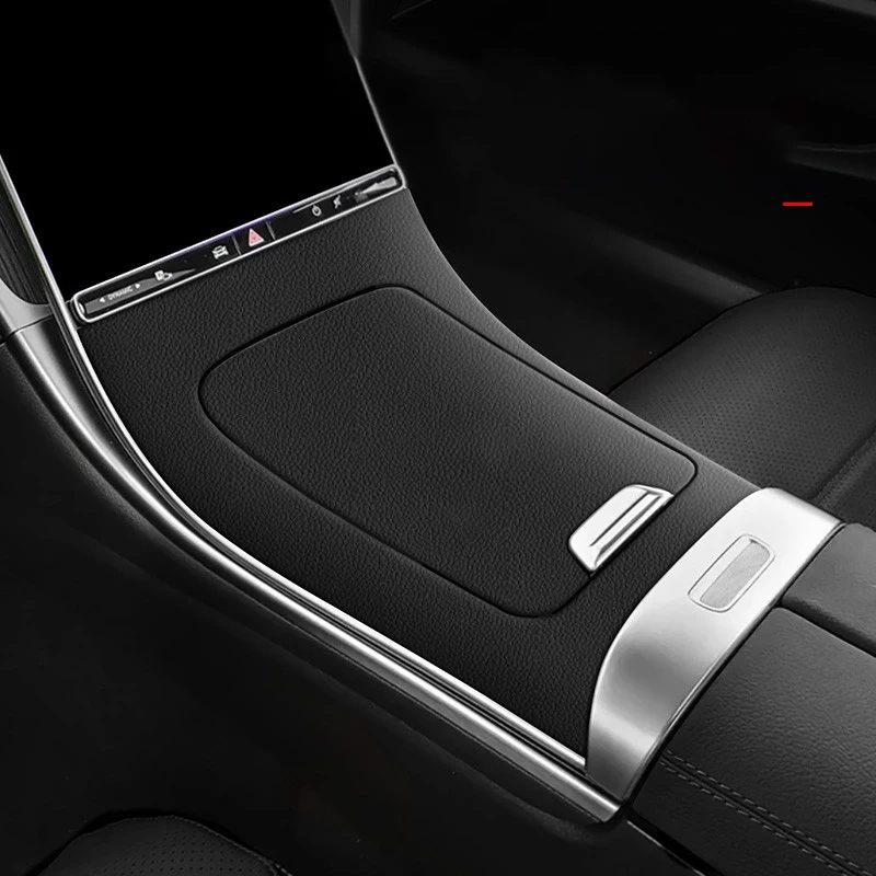 Litchi Lychee Leather Cover for Mercedes-Benz C-Class W206, GLC X253 2023 2024 2025 Interior Central Storage Cap Protective Pad
