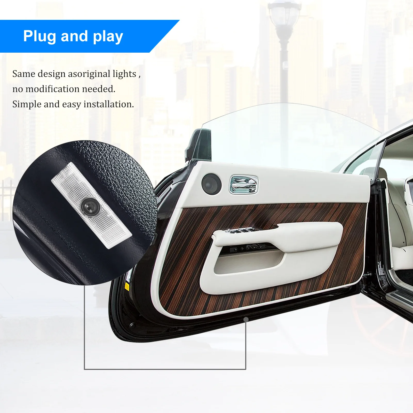 2 Stück LED Auto-Willkommens-Tür-Geisterschattenlichter Emblem-Zubehör für Grande Punto 2005-2009 Punto 2012-2018 2013 2014 2015 2016 – Detail 6