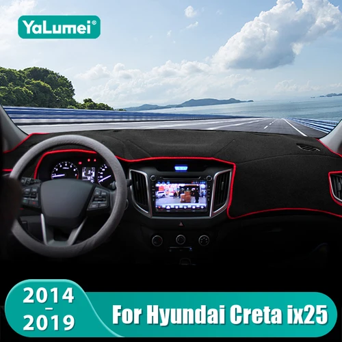 Para Hyundai Creta ix25 2014 2015 2016 2017 2018 2019 alfombrilla para salpicadero de coche parasol instrumento escritorio cubierta antideslizante Accesorios
