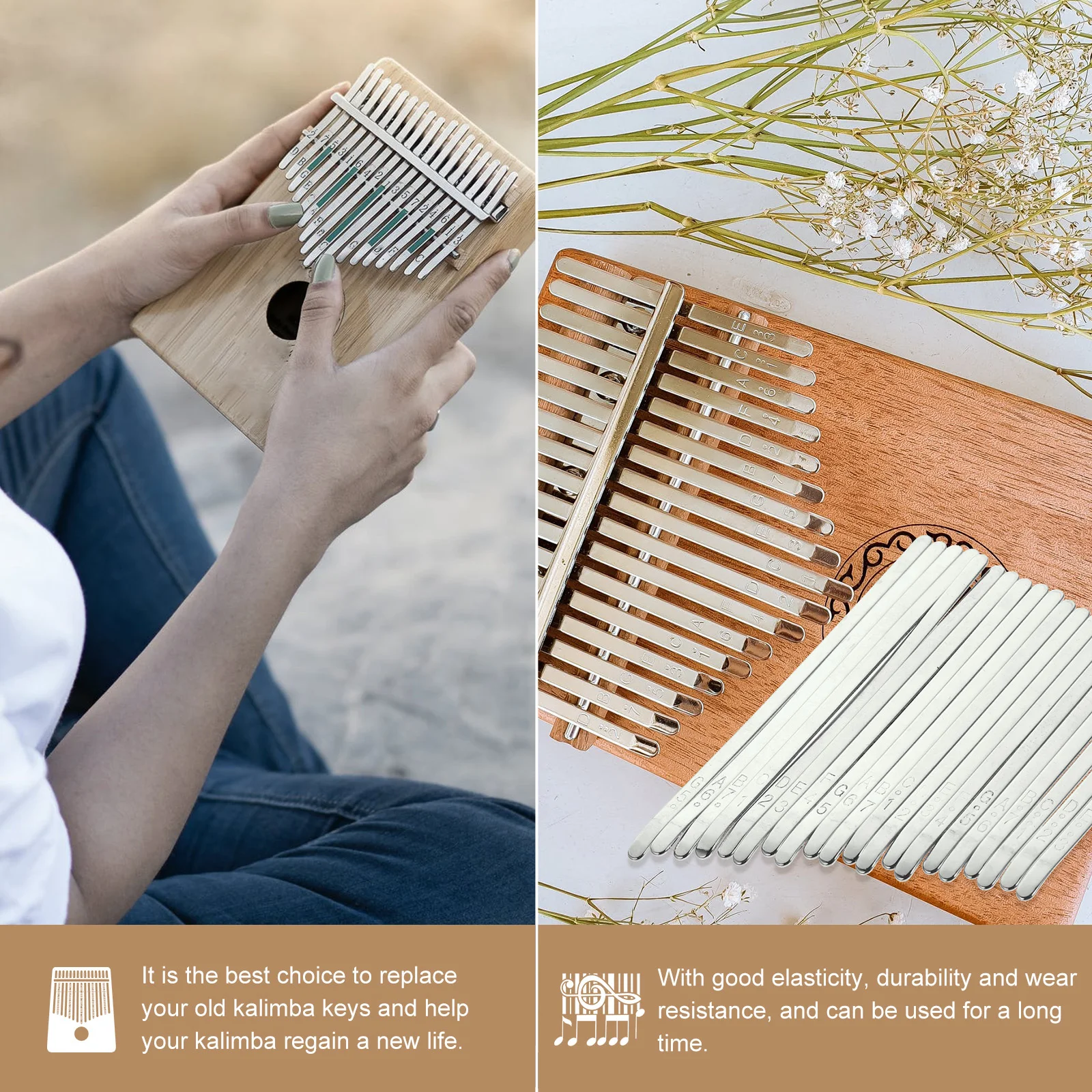 1Set Kalimba Accessoires Stalen Sleutels Stemhamer Duurzame Vervangende Onderdelen Langdurige Muziekinstrument Benodigdheden