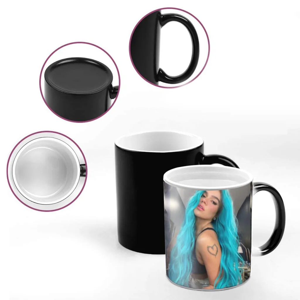 Singer karol g Creativity Change Color Chang mug Ceramic mug Hot Coffee Cup Breakfast Cup mug Friend Gift