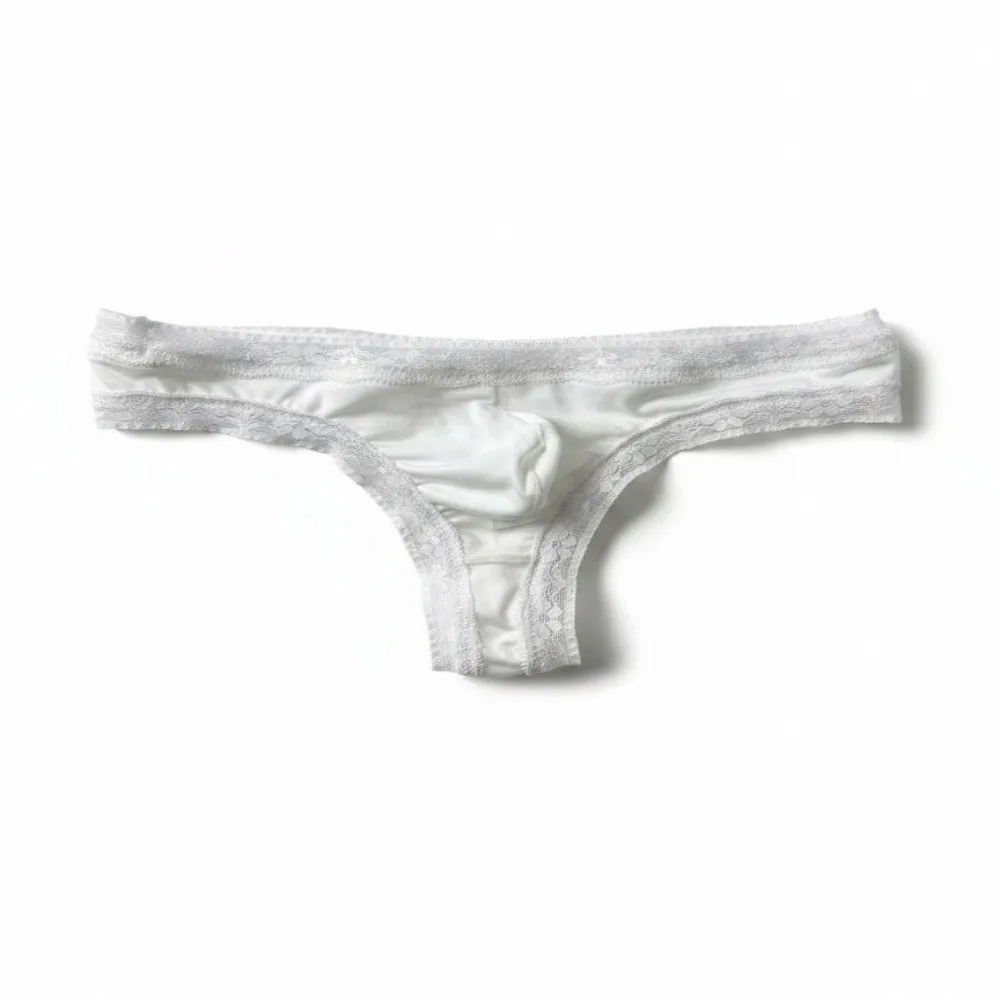Comfortable T Back Lace Briefs Low-Waist Bulge Pouch Underwear Male Men's Thong Male