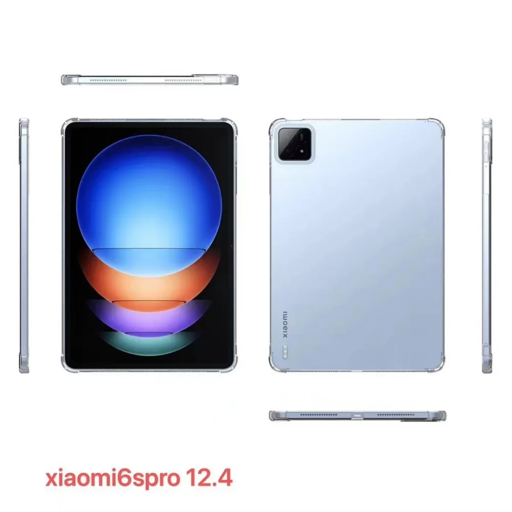 For Xiaomi Pad 6S Pro 12.4 inch 2024 Transparent Air-bags Soft Silicone TPU Protection Fundas Shell For Mi Pad 6S Pro 12.4 Inch