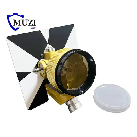 Mini Single Tilt Prism for Topcon & Sokkia Total Stations, Black & White AK11 Metal Target Board Plate Survey Prism, 5/8 Thread