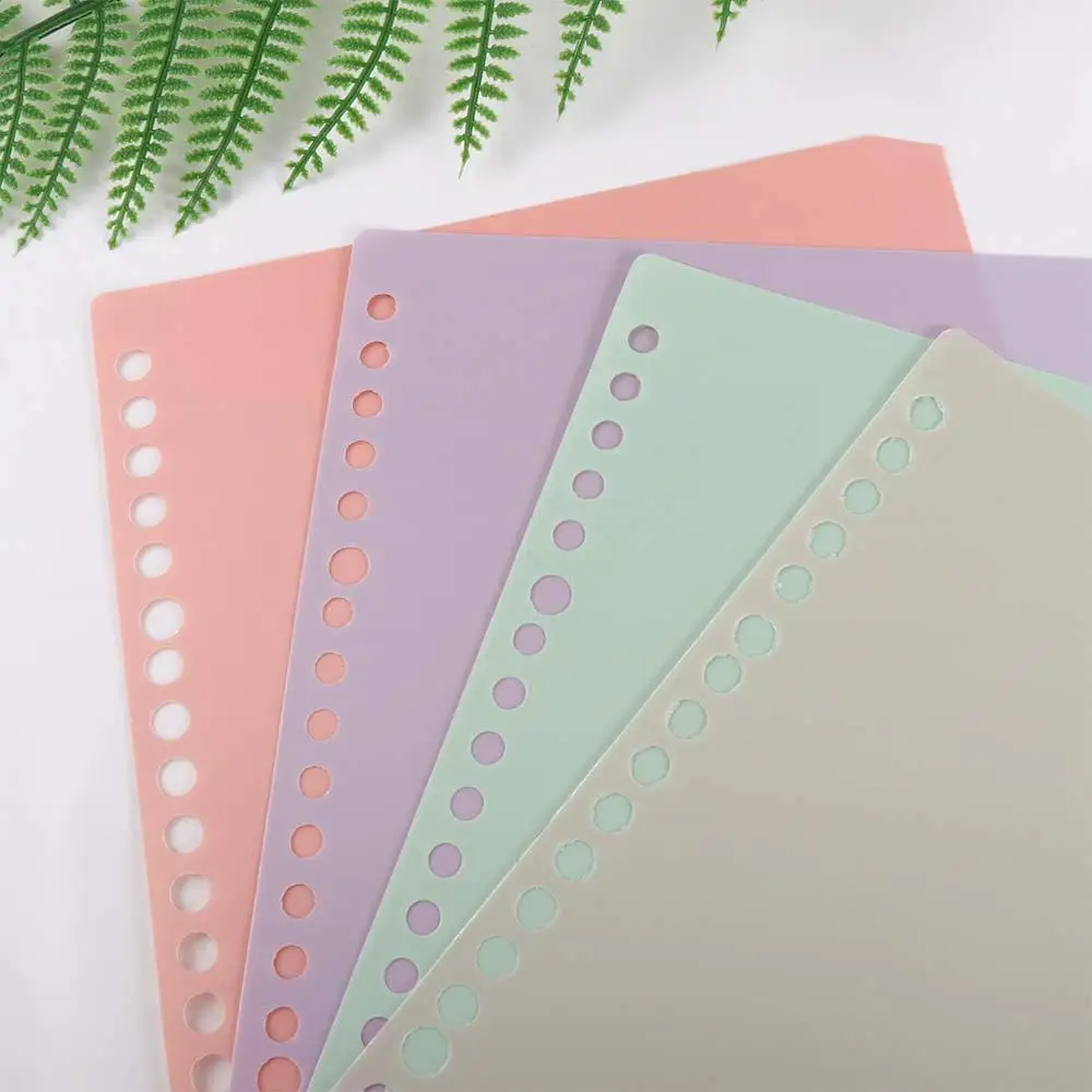 Binder Índice Divisores para Loose-Leaf Notebook, Scrapbook Bobina, Livro de papelaria, Bookmark, B5, A5, A4, 4pcs