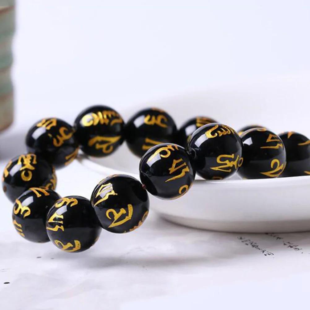 200 Pcs Six Character Beads Chinese Amulet Amulets Decorations Charm Acrylic Spacer Supplies Charms Tibetan