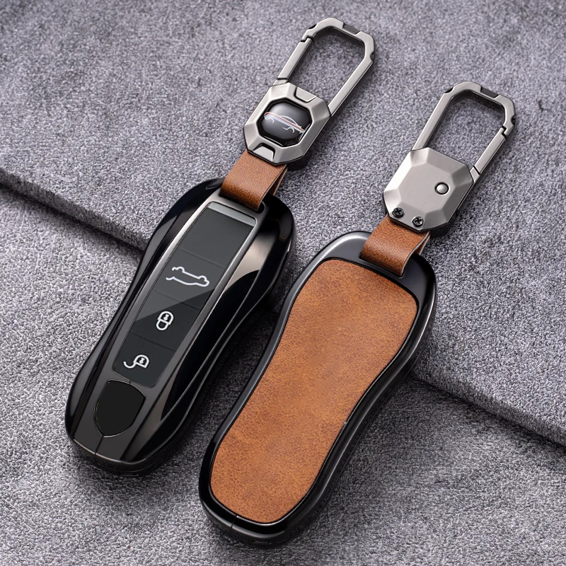 Car Smart Remote Key Case Cover Protector Holder Shell For Porsche Panamera Macan Cayenne Cayman Boxster 911 9ya 971 KeyChain