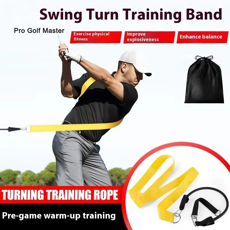 Golf Swing Training Belt with Pull Rope Improve Balance and Physical Strength for Golf Practice Fitness Exercise Training