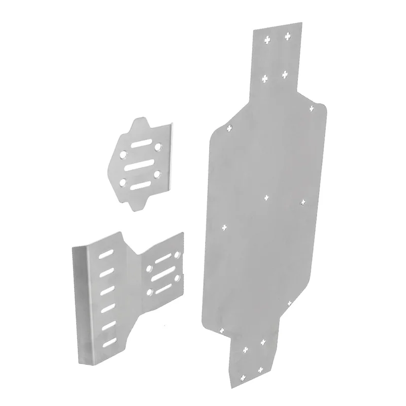 Placas protectoras delanteras y traseras para coche teledirigido, Kit de armadura inferior de Metal para MJX 7303 1/7, accesorios para coche teledirigido