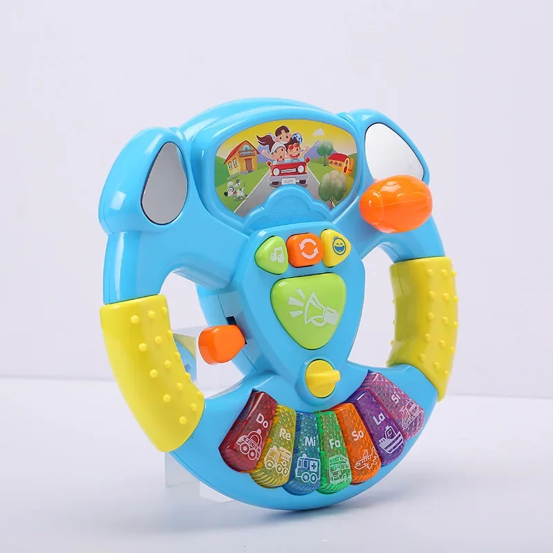 

Promotion Toy Musical Instruments For Kids Baby Steering Wheel Musical Handbell Developing Educational Toys Children Gift