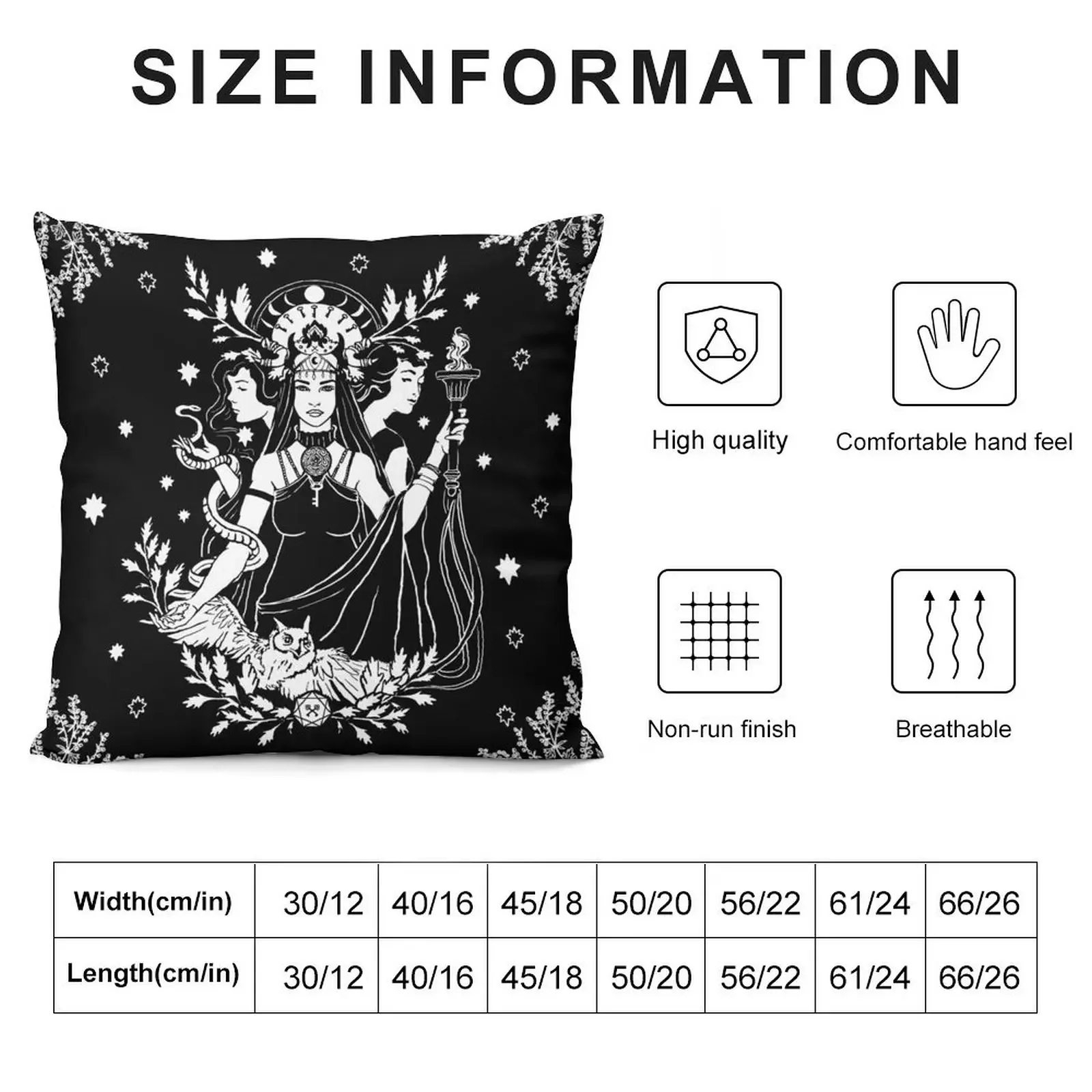 Hekate Triple Goddess Throw Pillow Cushions For Sofa Luxury Pillow Cover pillow