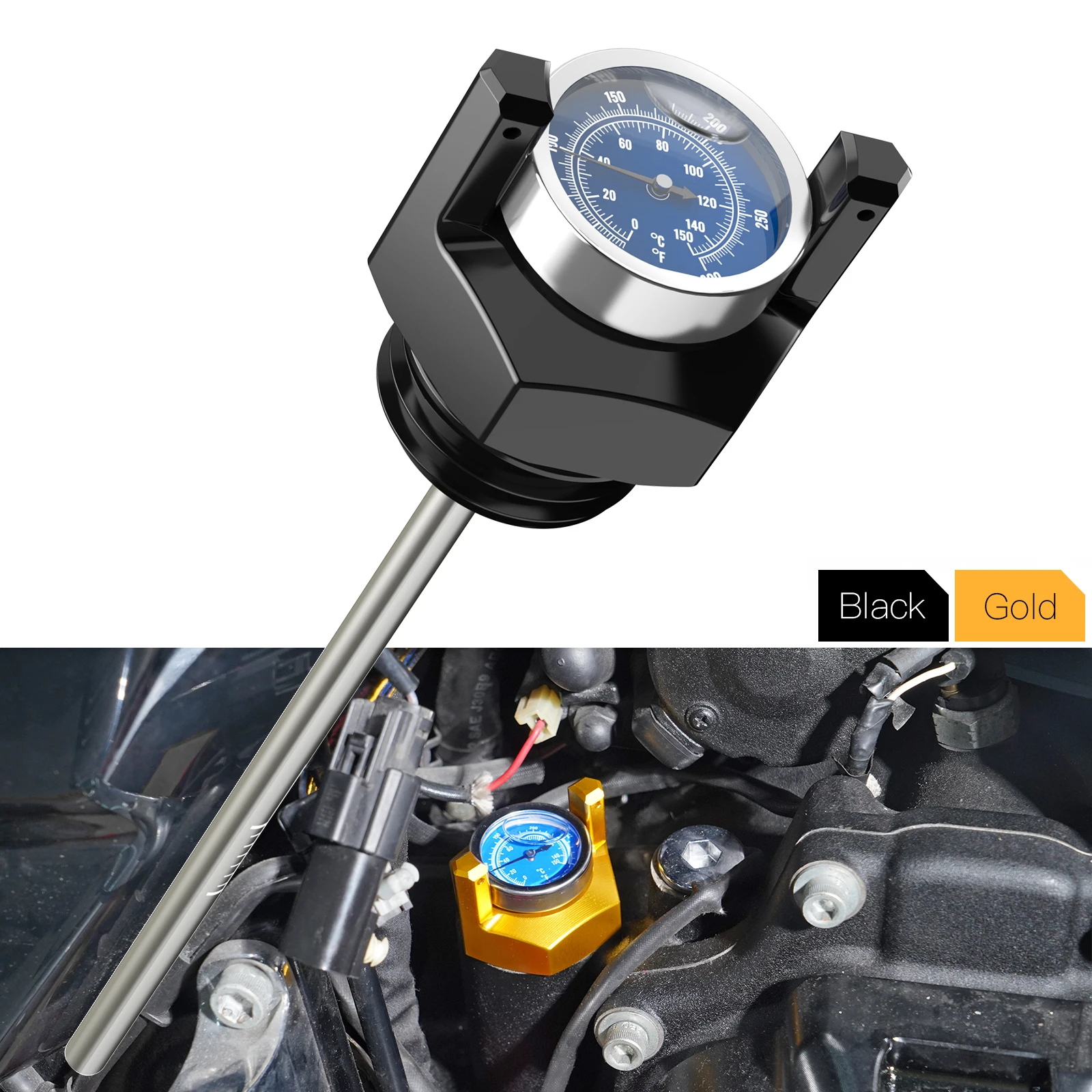 62700136 Oil Dipstick Thermometer for Harley Ultra Limited Low FLHTKL Road Glide Ultra Electra Glide Ultra Classic 2017-2019