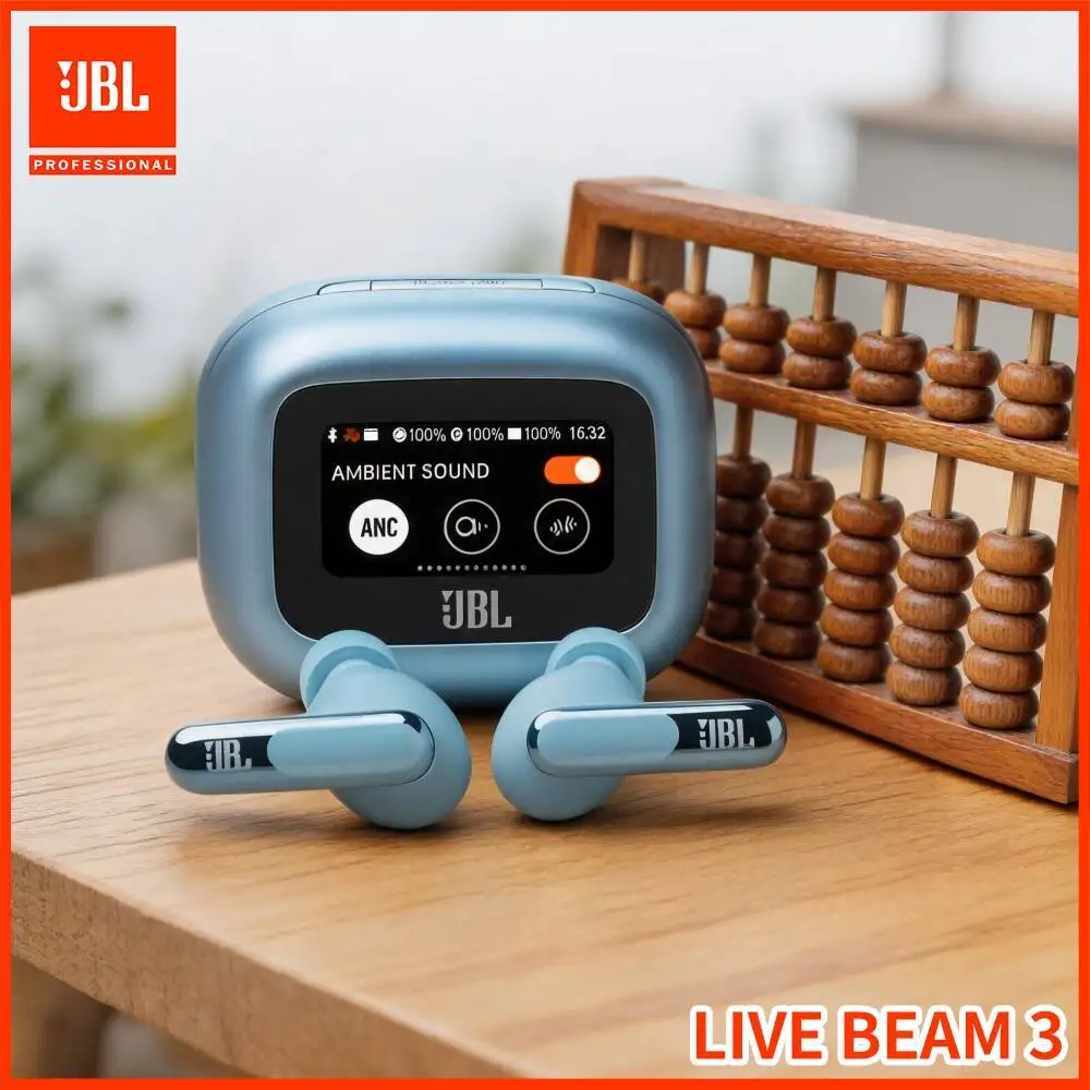 JBL LIVE BEAM3 Bluetooth True Adaptive ANC Earphones Wireless Charging Multi‑Point Connection 10mm Dynamic Driver Gym Earbuds