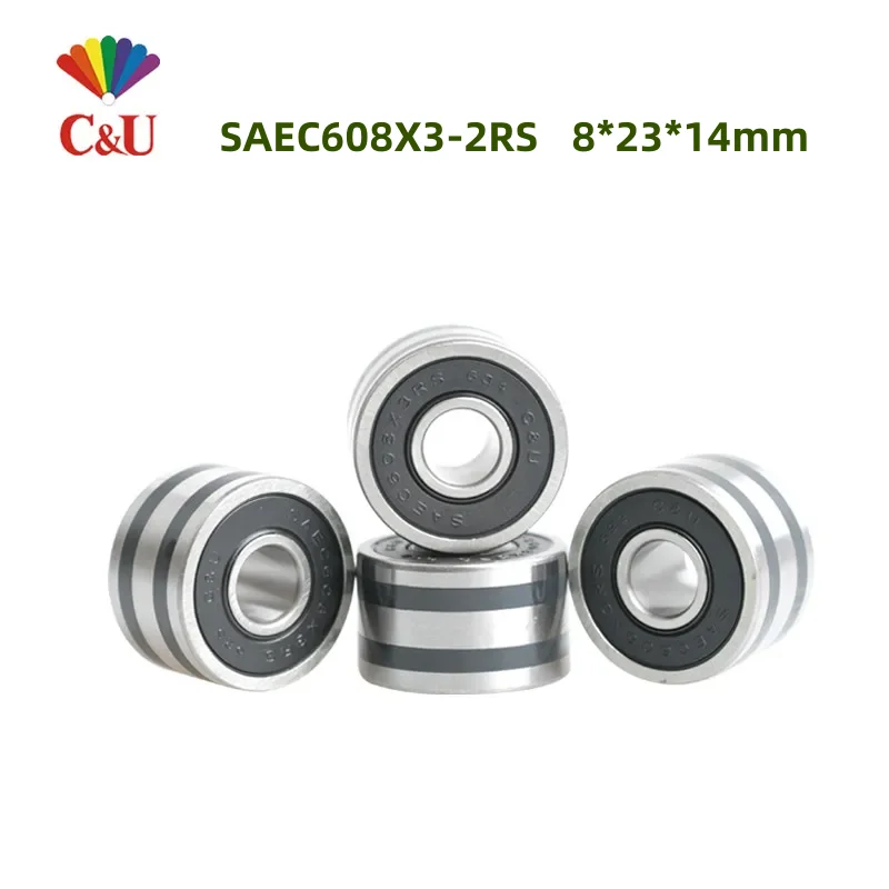 10pcs C&U high speed SAEC608X3-2RS Auto alternator bearing 8x23x14 mm Car dynamo Automotive motor bearings 8mm diameter 23mm