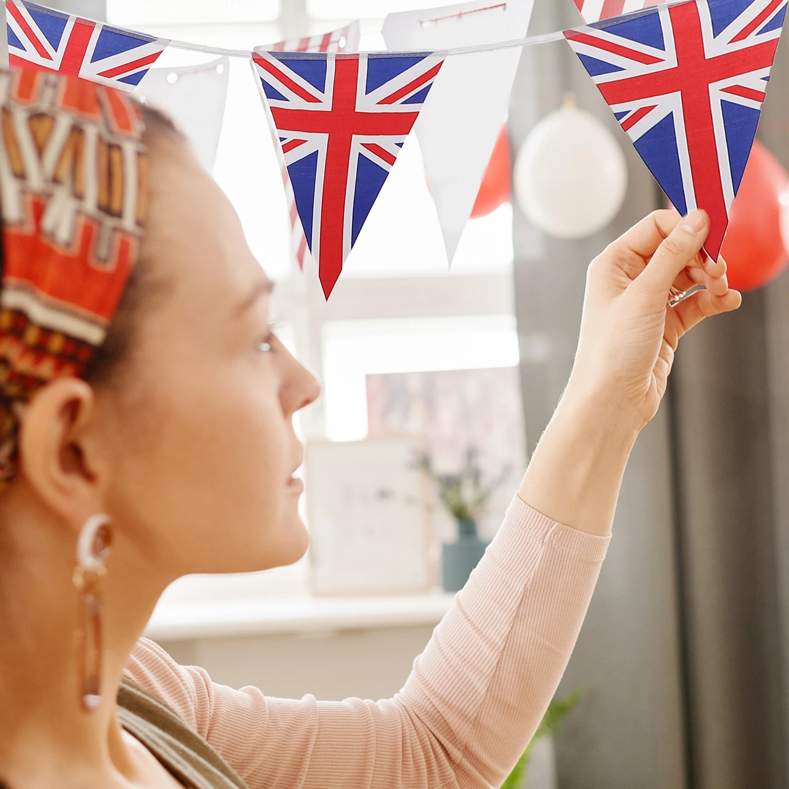 

1Set Union Jack Flag Bunting United Kingdom Party Hanging Banner Festival Decoration Uk String Flag Party Adornment