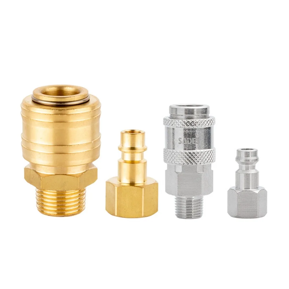 New Mini Brass SP Series European Style Quick Connect Coupler Self Locking German Type Stainless Steel