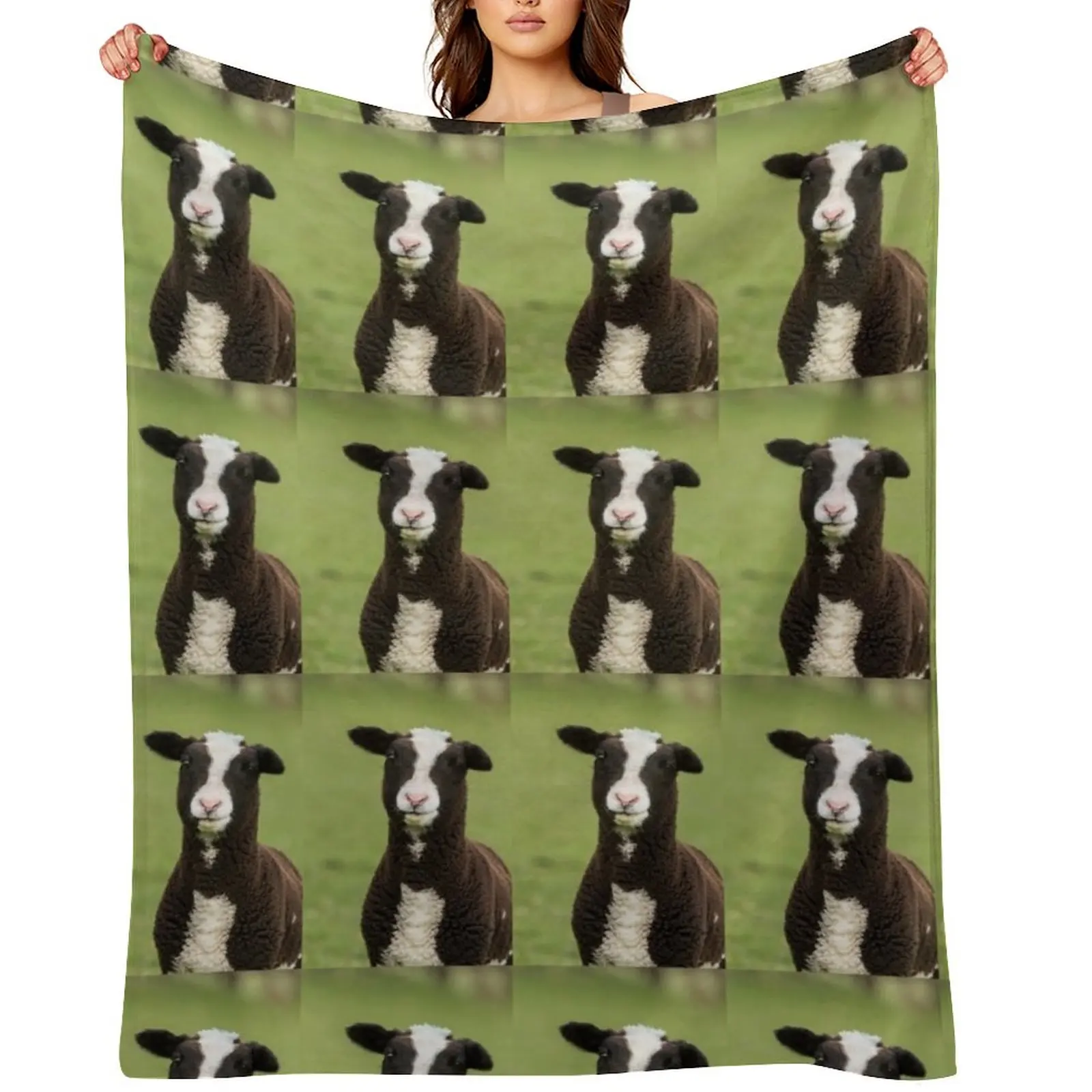 

Zwartbles Lamb Throw Blanket Thins Soft Plush Plaid Cute Flannel Blankets