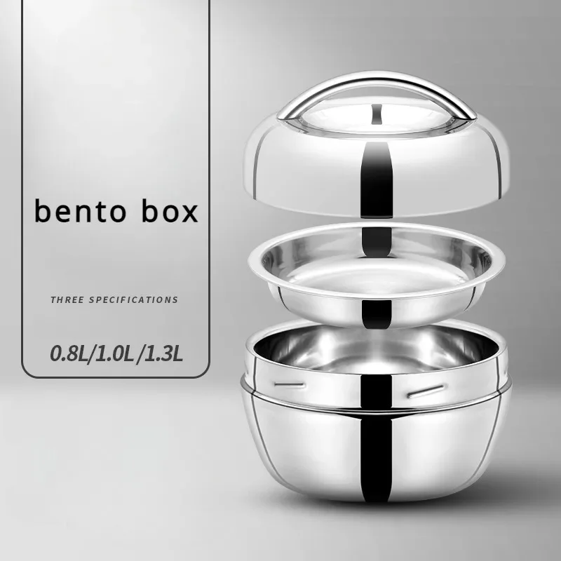 Stainless Steel Lunch Box for Kids Food Container Handle Heat Retaining Thermal Insulation Bowl Portable Picnic Bento Box