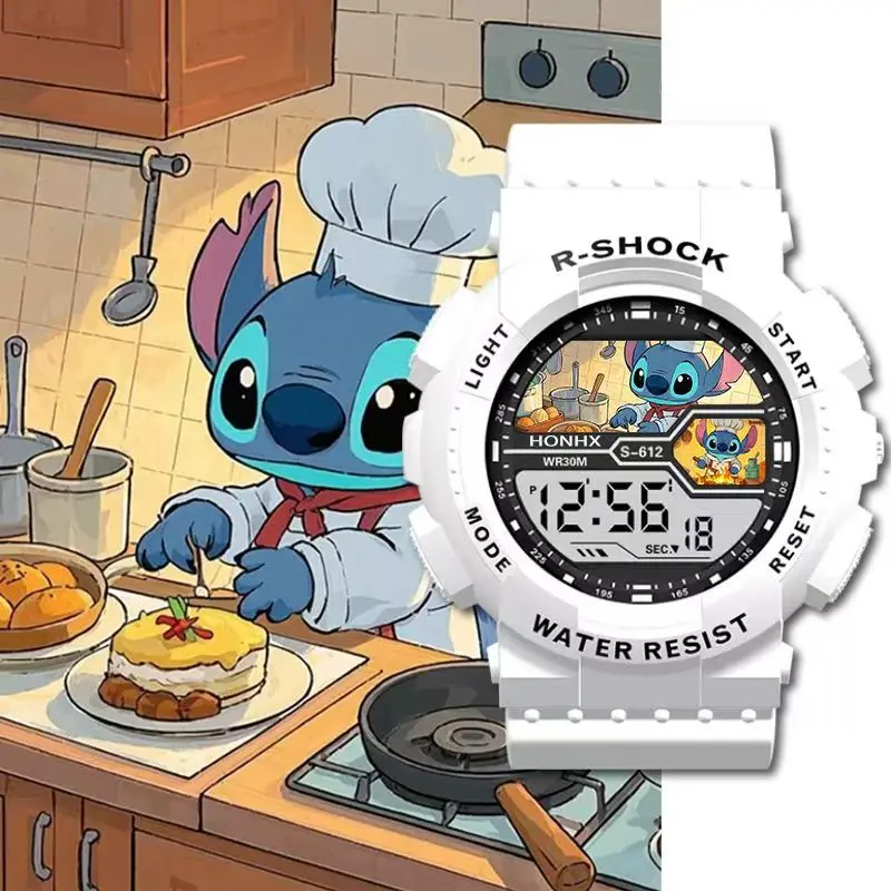 جديد أزياء ستار الطفل الكرتون الرياضة في الهواء الطلق ووتش متعددة الوظائف الإلكترونية للماء ضوء الليل ساعة رقمية #5