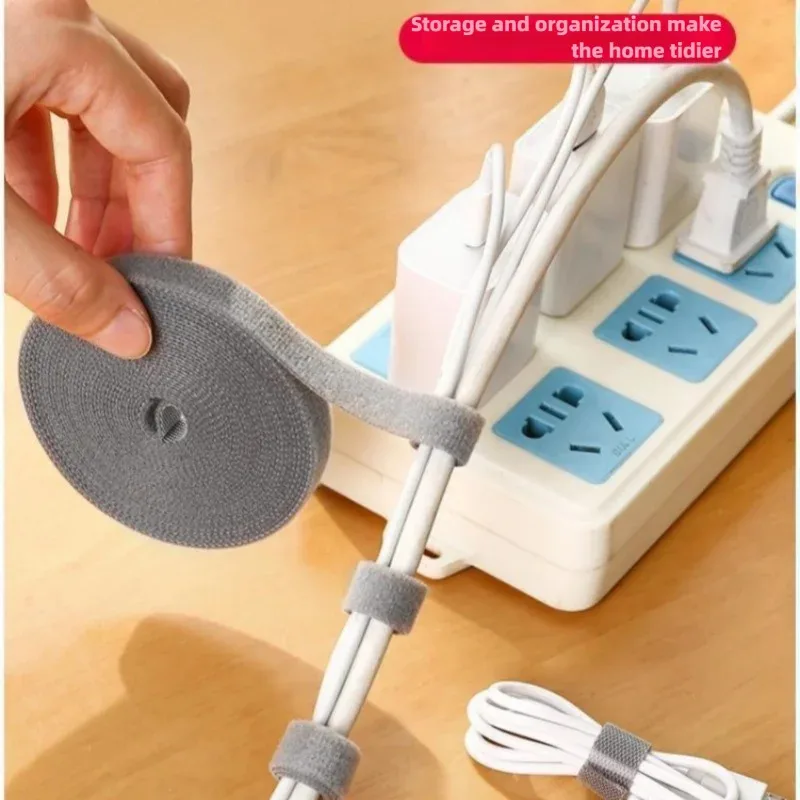 3M Data Cable Storage Artifact Velcro Reusable Cable Tie Nylon Free Cut Desk Wire Organizer Cable Binding Tape