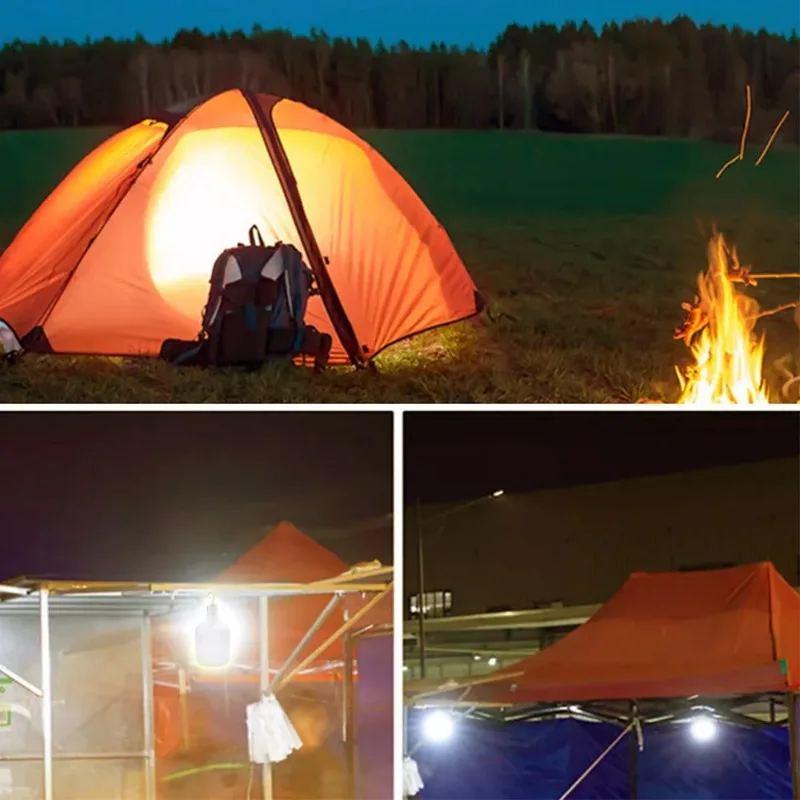 Bombilla Led recargable por Usb, Luz Portátil para acampar, iluminación de emergencia, luces de linterna para Picnics al aire libre, luz colgante