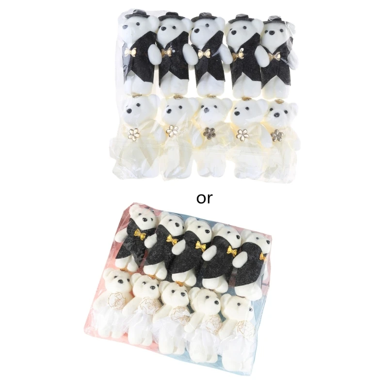 New 10pcs/lot Bear Stuffed Toy Bear Toy Keychain Bag Pendant Wedding Decoration