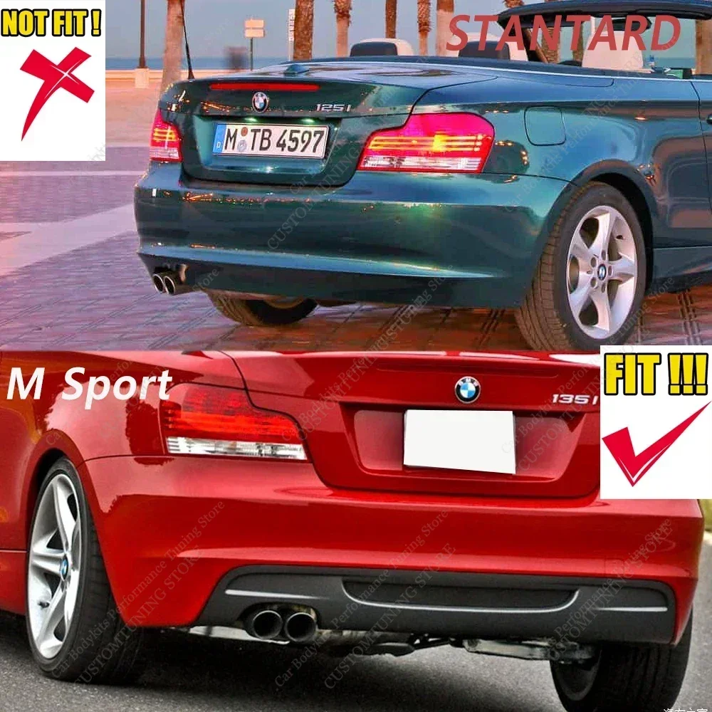 Performance Style Rear Diffuser For Bmw E82 E88 Rear Bumper Lip Splitter With Lamp 1 Series 120i 120d 125d 130i 135i 07-14 Mod