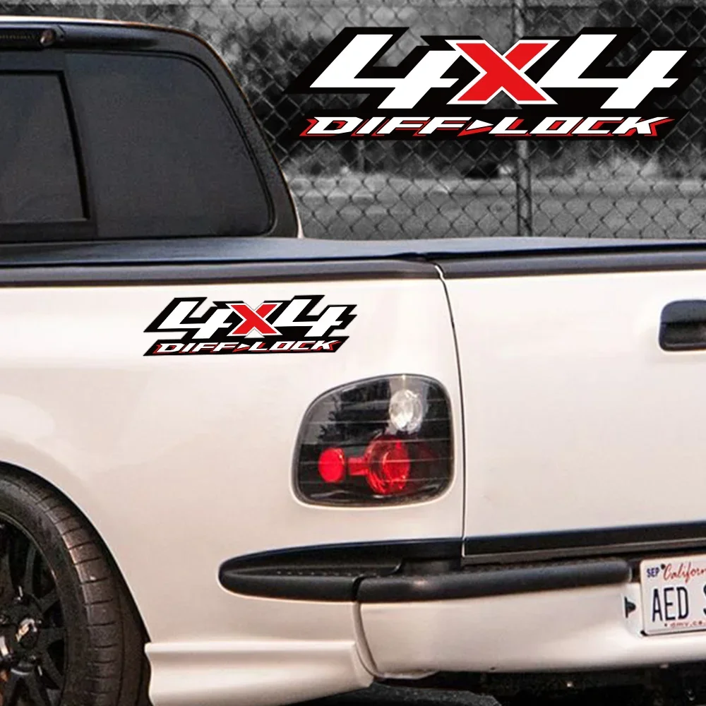 2Pcs 4x4 DIFF LOCK Car Stickers Pickup Vinyl Decal For D MAX F-150 Hilux RAM Silverado Sierra 1500 Off Road SUV Auto Accessories