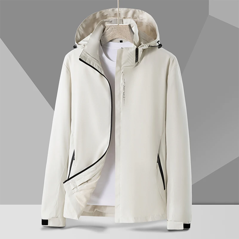 Fashion Zipper Embroidery Letter Business Hooded Coats Men's Clothing 2024 Spring Autumn New Loose All-match Tops Casual Jackets