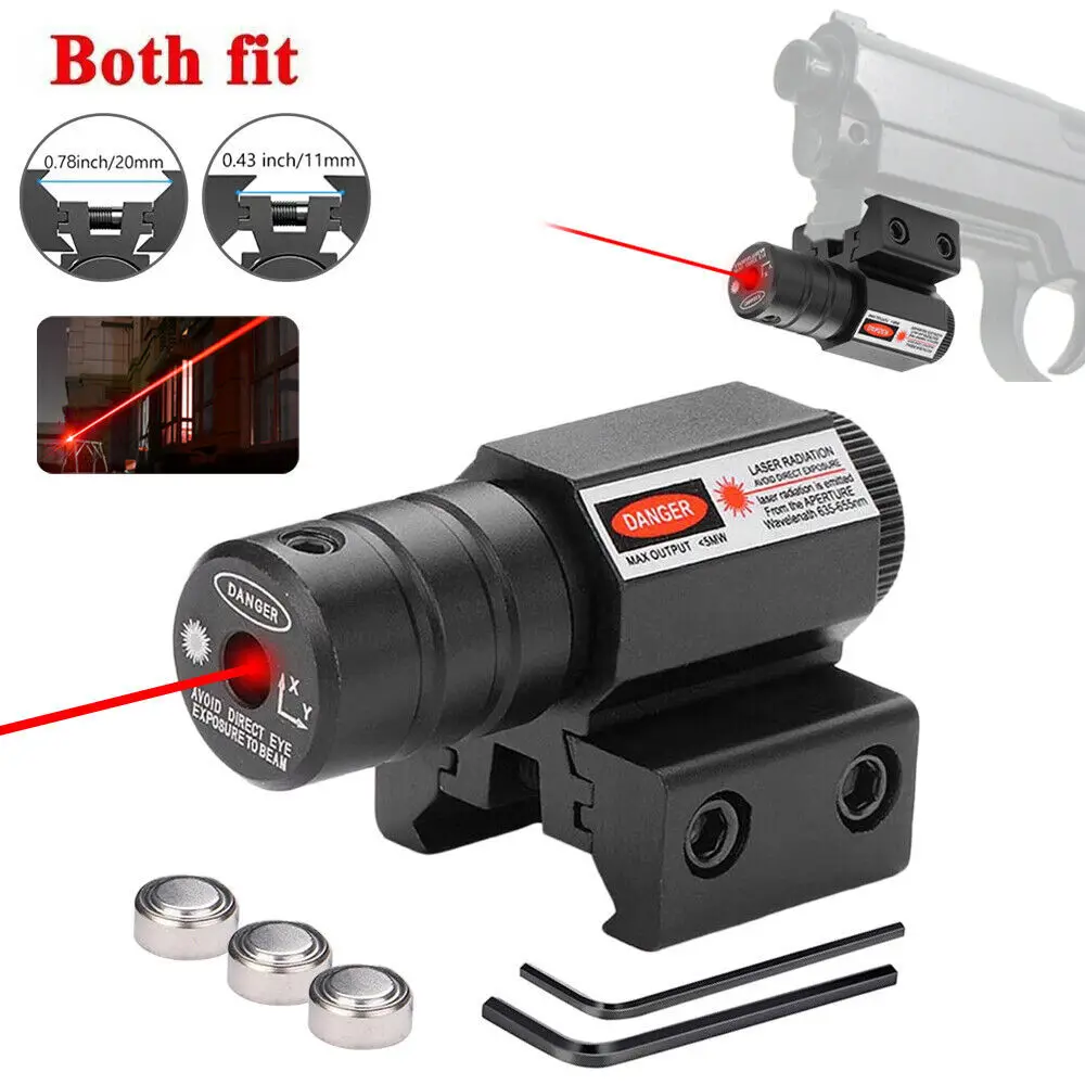 التكتيكية الأحمر الأخضر نقطة نطاق البصر بالليزر العالمي 11 مللي متر 20 مللي متر Picatinny السكك الحديدية جبل بندقية مسدس البصر بالليزر مع البطارية