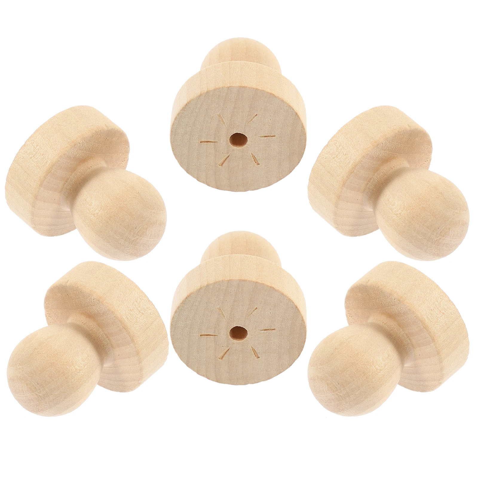 

6Pcs Wooden Wax Seal Handles Smooth Comfortable Long Term Use DIY Replacement Parts Scrapbooking Wedding Invitation Stamps