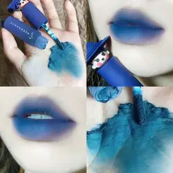 Playful Witch Blue Green Lip Gloss Not Easy to Fade Matte Mist Face Light Thin Lip Glaze Waterproof Long-lasting Lips Makeup