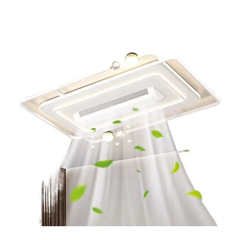 Modern LED Silent Fan Remote Control Three-Color Strong Wind Anti-Flicker No Blades Living Room Bedroom Dining Room Fan Lamp