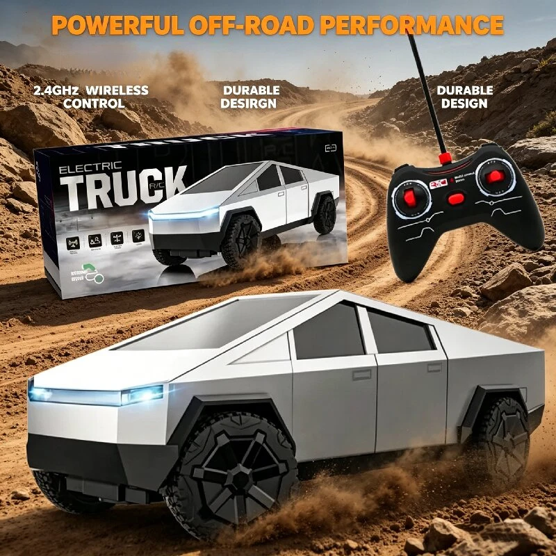 RC Cybertruck Pickup 4WD Off-Road Remote Control Car, 27Mhz High-Speed Dual Motor Truck,Fall-Resistant Simulation Car Model