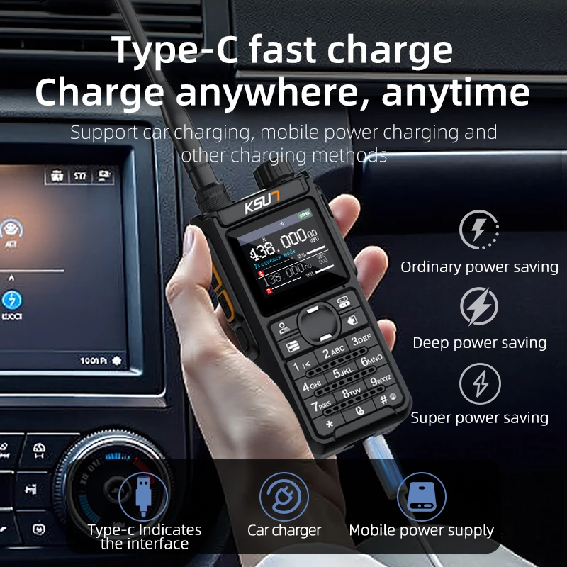 휴대용 핸드 헬드 워키 토키 양방향 라디오 UHF VHF NOAA 날씨 장거리 송수신기 햄 라디오 아마추어 KSUN UV108D