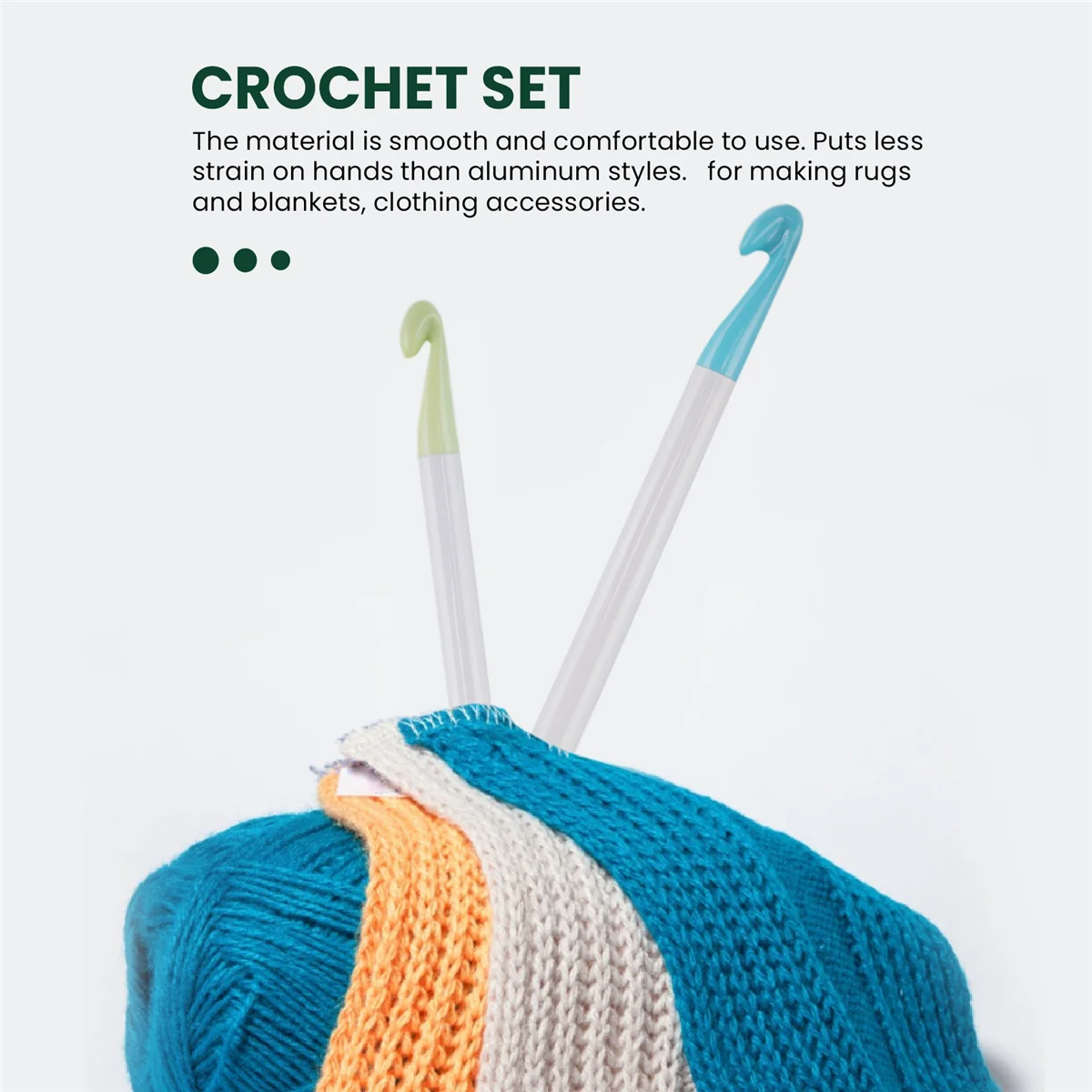 Juego de ganchos de ganchillo con mango de plástico, agujas de tejer, herramienta de cabeza gruesa, accesorios para manualidades DIY, 7mm, 8mm, 9mm, 10mm, 12mm, 15mm, 20mm